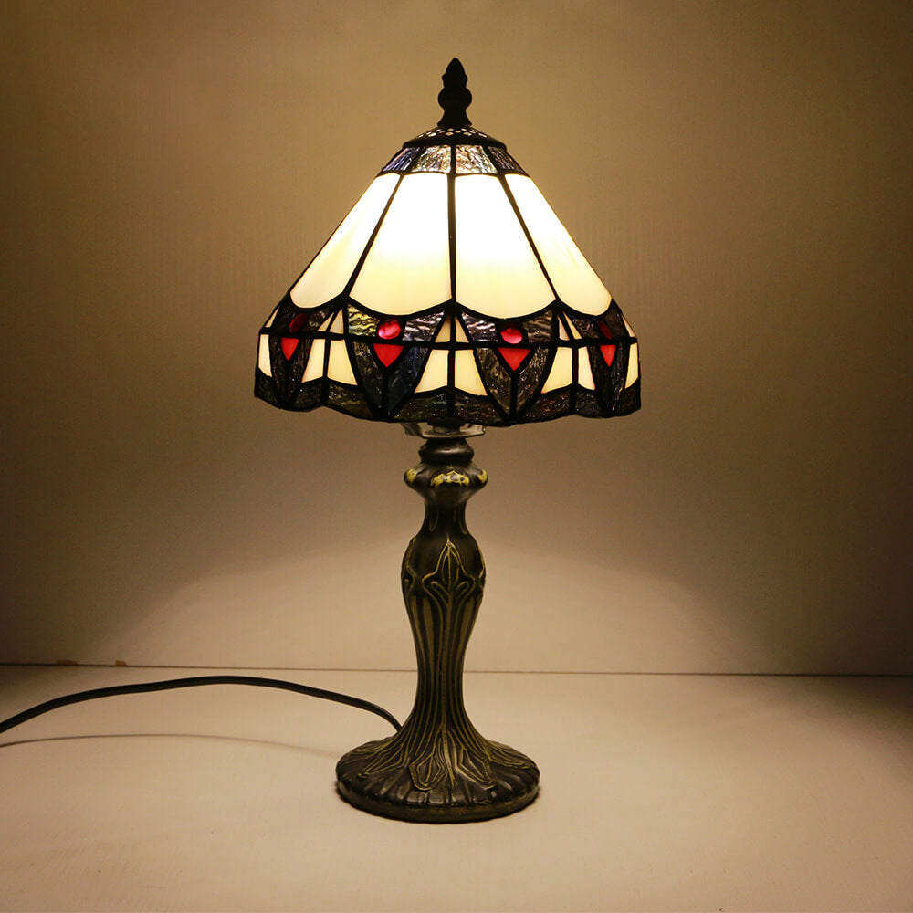 Rynx | Tiffany Vintage Stained Glass Flower Dome 1-Light Table Lamp