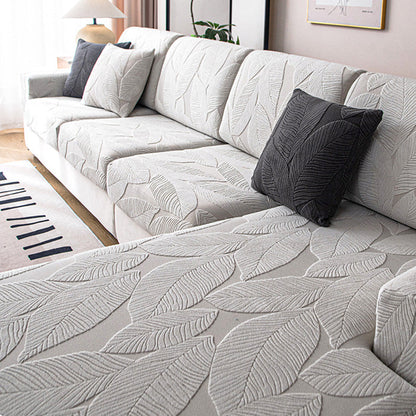 RYNX | Leaf Jacquard Waterproof Anti-Scratch Stretch Full Wrap Couch Cover