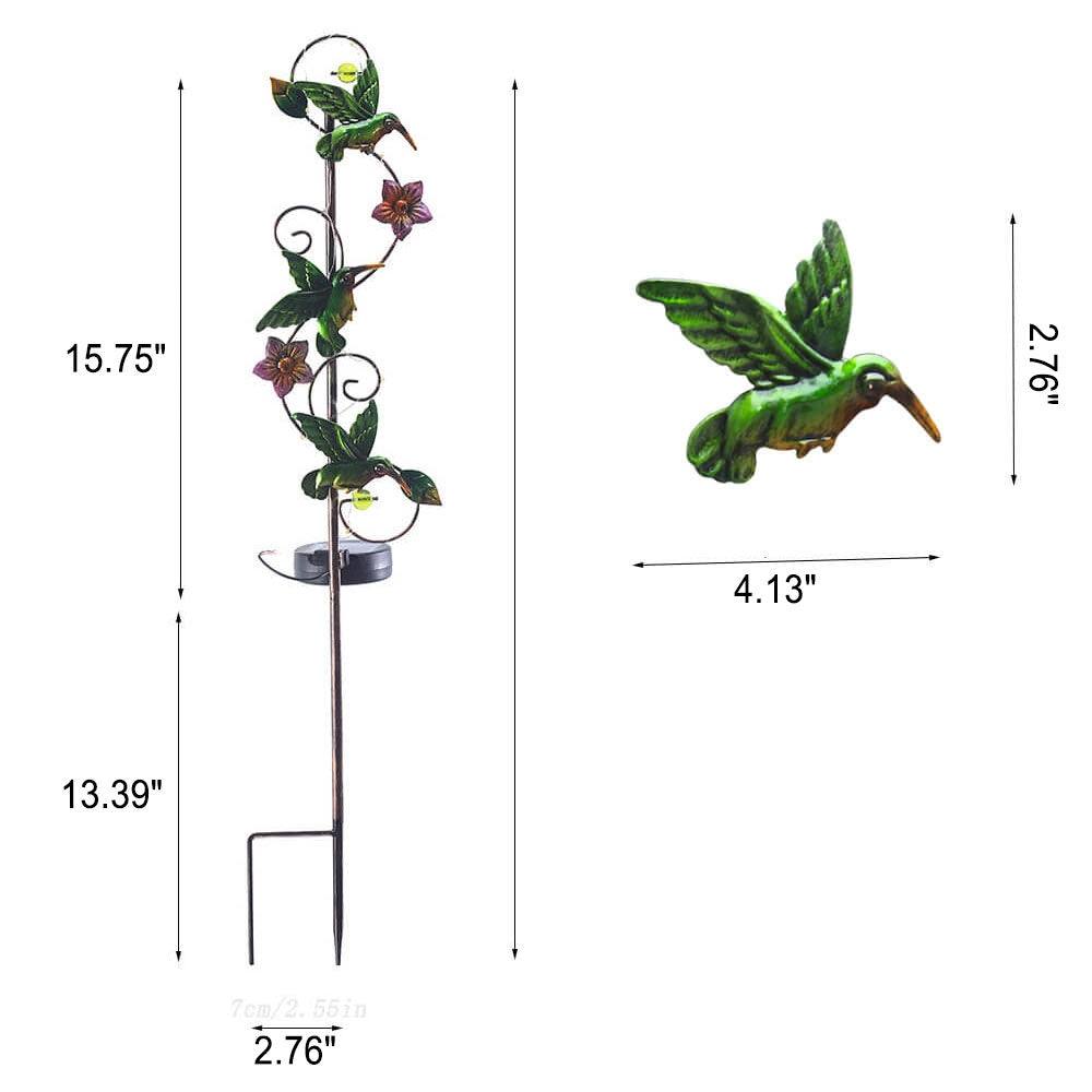 Rynx | GardenGlow Solar Garden Light | Metal Design | Butterfly, Dragonfly, Hummingbird | Landscape Lighting