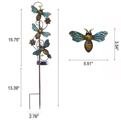 Rynx | GardenGlow Solar Garden Light | Metal Design | Butterfly, Dragonfly, Hummingbird | Landscape Lighting