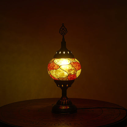 Rynx | Glomera Tiffany Table Lamp | Oval Design | Romantic Lighting | For Bedrooms & Living Spaces