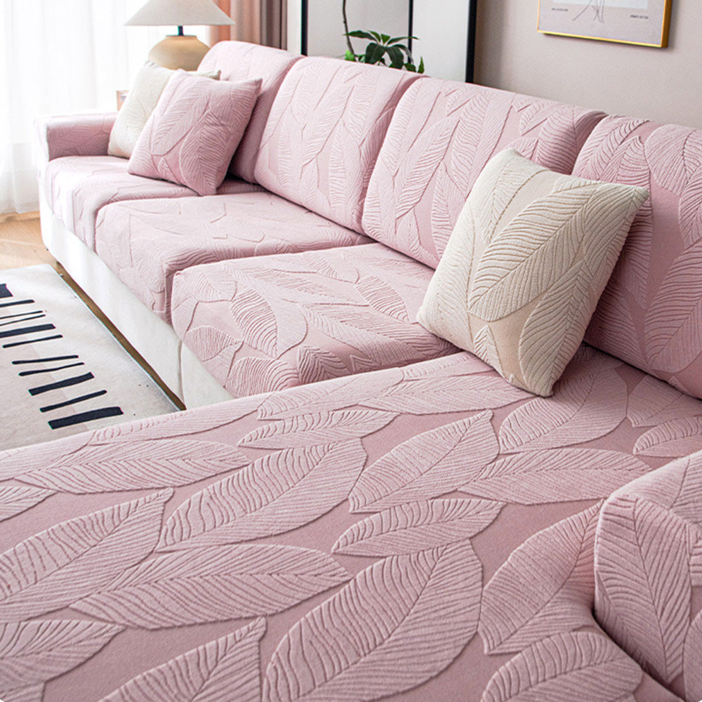 RYNX | Leaf Jacquard Waterproof Anti-Scratch Stretch Full Wrap Couch Cover