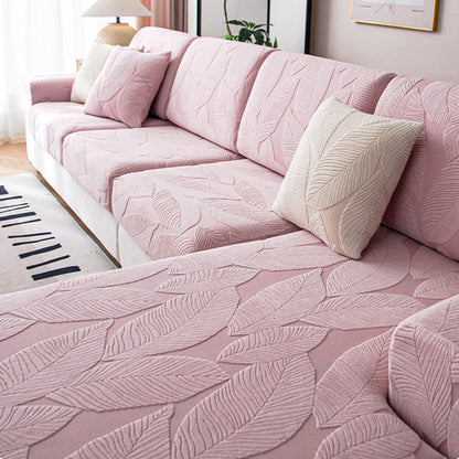 RYNX | Leaf Jacquard Waterproof Anti-Scratch Stretch Full Wrap Couch Cover