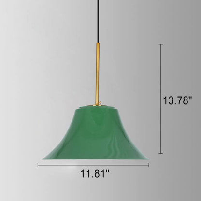 Rynx | RetroDome Industrial Vintage Pendant Light | Green Iron Dome Design | Single Light | Rustic Ceiling Lighting