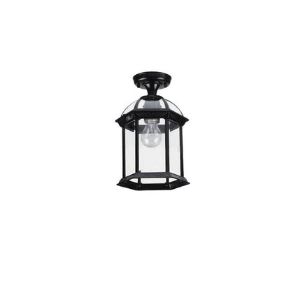 Rynx | HexaLux Outdoor Lantern Ceiling Light | Waterproof | Hexagonal Design | Semi-Surface Mount