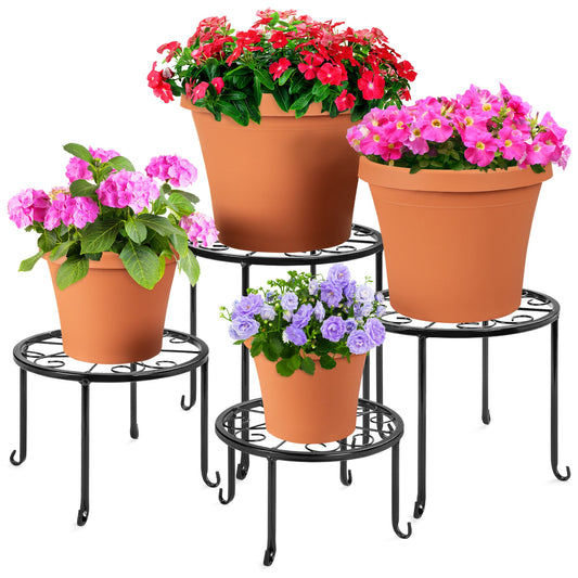 Rynx | Set with 4 indoor outdoor metal plant stands, flower pot holders