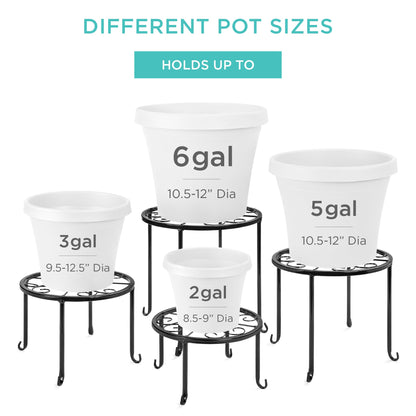 Rynx | Set with 4 indoor outdoor metal plant stands, flower pot holders