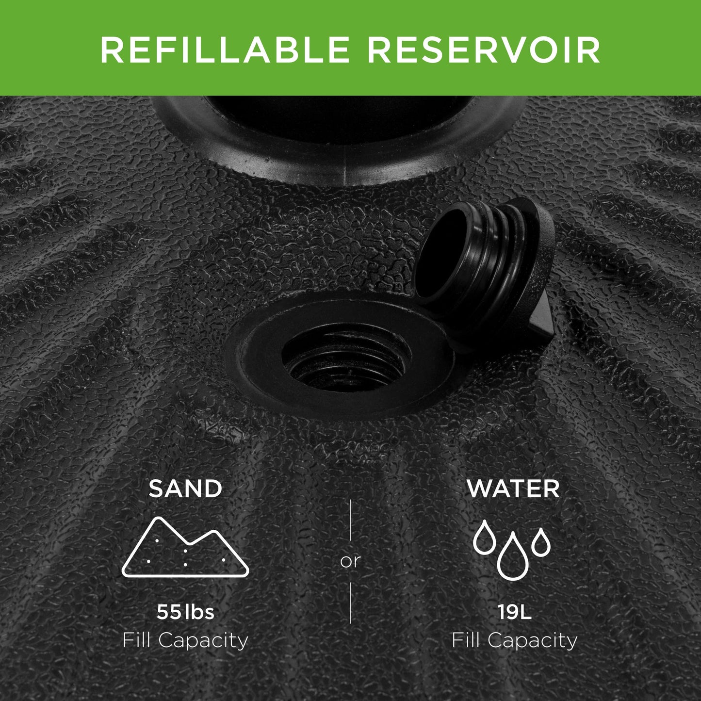 Rynx | Plastic Outdoor Umbrella Base Pole Holder Accessory with Adjustable Knob