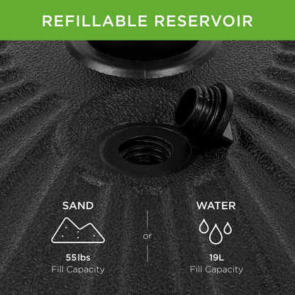 Rynx | Plastic Outdoor Umbrella Base Pole Holder Accessory with Adjustable Knob