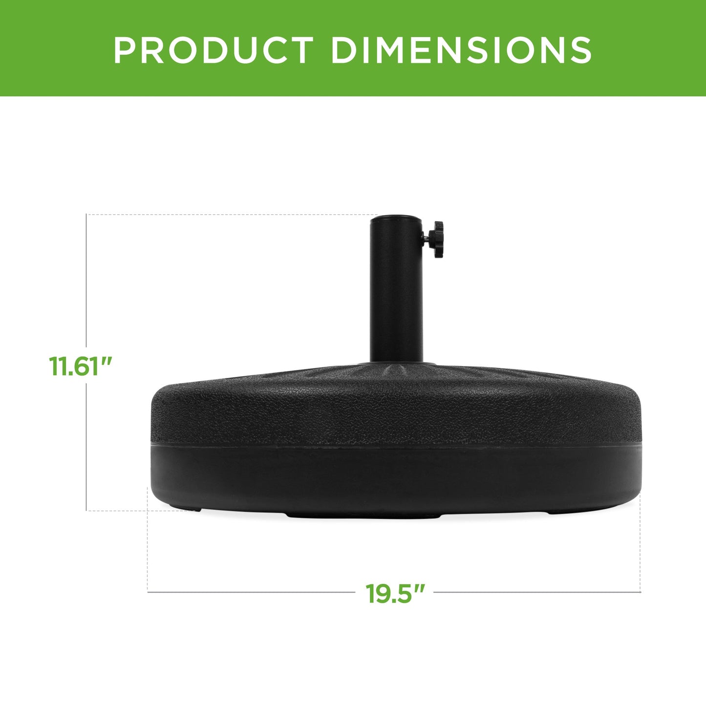 Rynx | Plastic Outdoor Umbrella Base Pole Holder Accessory with Adjustable Knob