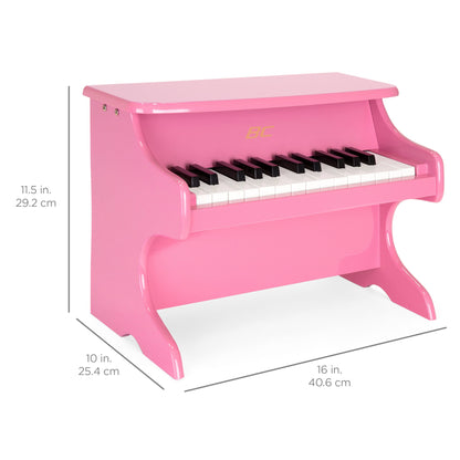 Rynx | Kids 25-Key Wooden Learning Mini Piano with Key Note Stickers, Music Book