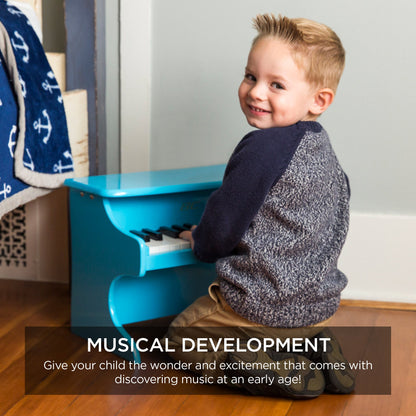 Rynx | Kids 25-Key Wooden Learning Mini Piano with Key Note Stickers, Music Book