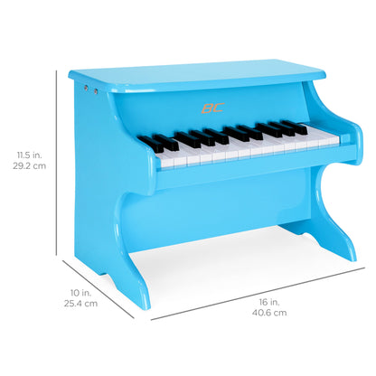 Rynx | Kids 25-Key Wooden Learning Mini Piano with Key Note Stickers, Music Book