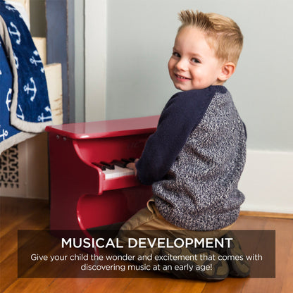 Rynx | Kids 25-Key Wooden Learning Mini Piano with Key Note Stickers, Music Book