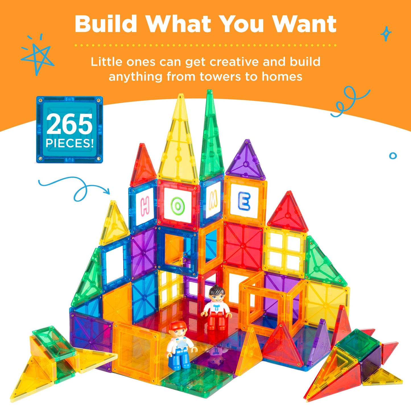 Rynx | 265-piece Child Magnetic Tiles STEM Construction Toy Building Block Set
