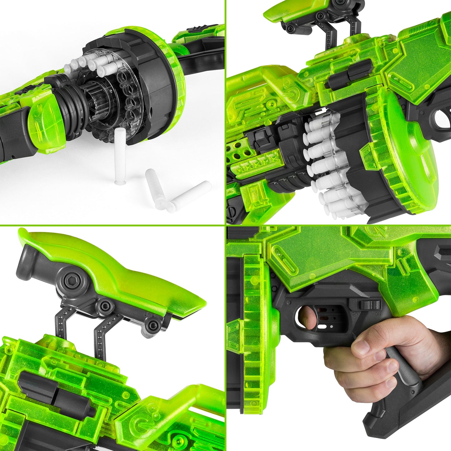 Rynx | Electric Foam Dart Alien Blaster Toy with 40 Self-Illuminating Darts