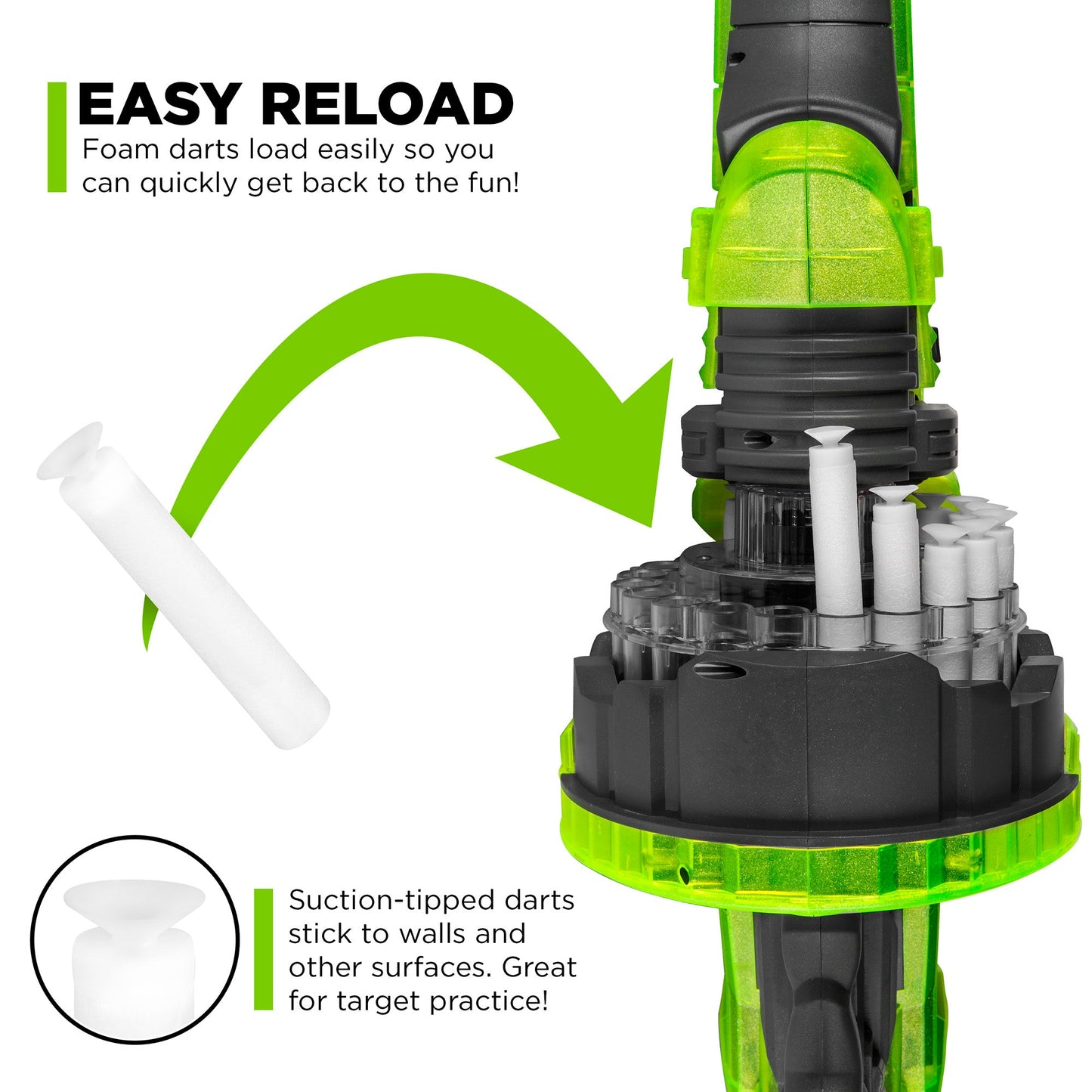 Rynx | Electric Foam Dart Alien Blaster Toy with 40 Self-Illuminating Darts