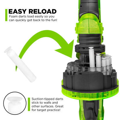 Rynx | Electric Foam Dart Alien Blaster Toy with 40 Self-Illuminating Darts