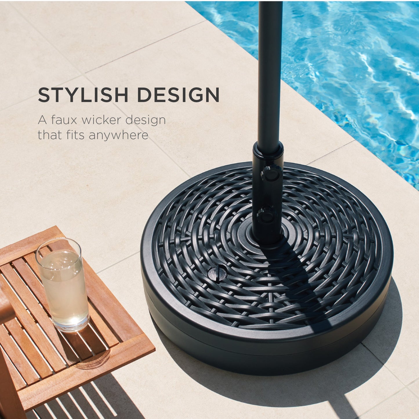 Rynx | Plastic Outdoor Umbrella Base Pole Holder Accessory with Adjustable Knob