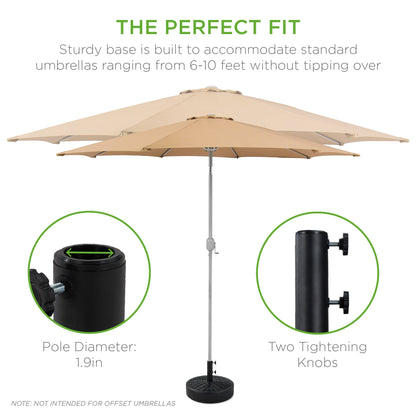 Rynx | Plastic Outdoor Umbrella Base Pole Holder Accessory with Adjustable Knob