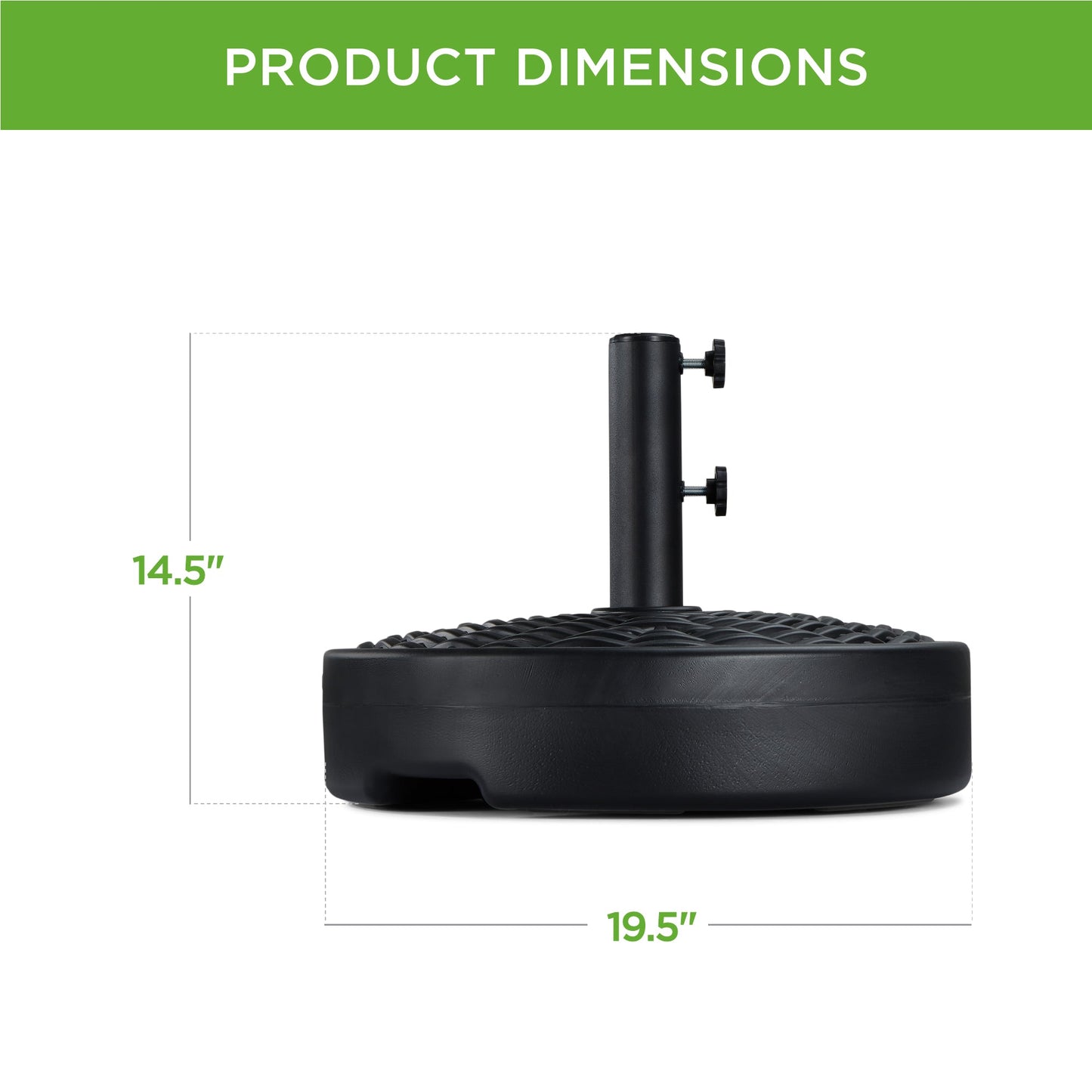 Rynx | Plastic Outdoor Umbrella Base Pole Holder Accessory with Adjustable Knob