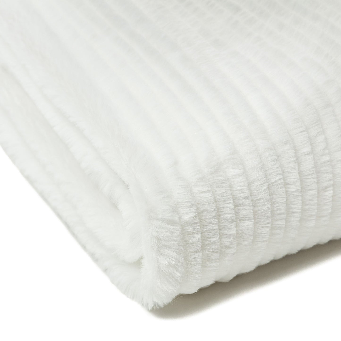 Rynx | Striped Textured Faux Fur Throw Blanket
