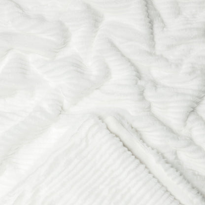 Rynx | Striped Textured Faux Fur Throw Blanket