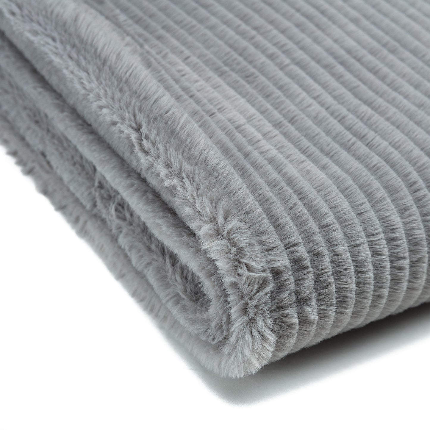 Rynx | Striped Textured Faux Fur Throw Blanket