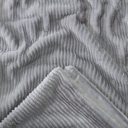 Rynx | Striped Textured Faux Fur Throw Blanket