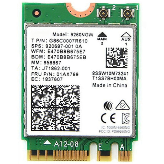 Rynx | 9260NGW New for Intel Dual Band Wireless-AC 9260AC Bluetooth 5.0 5G 1730Mbps Wifi Network Card PK 8265 / 7260 / 8260