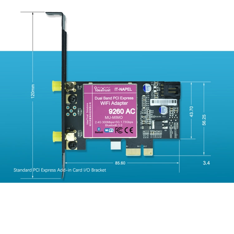 Rynx | 9260NGW New for Intel Dual Band Wireless-AC 9260AC Bluetooth 5.0 5G 1730Mbps Wifi Network Card PK 8265 / 7260 / 8260