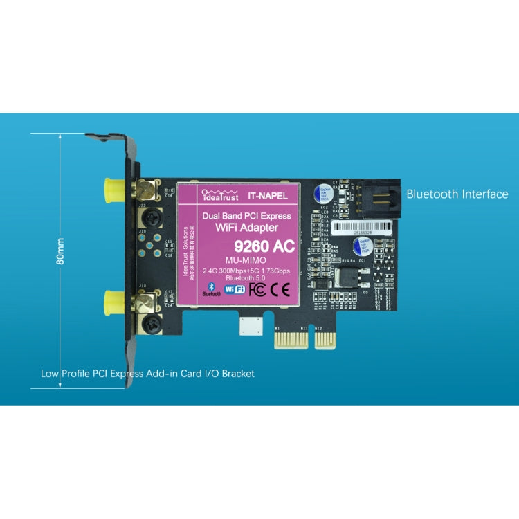 Rynx | 9260NGW New for Intel Dual Band Wireless-AC 9260AC Bluetooth 5.0 5G 1730Mbps Wifi Network Card PK 8265 / 7260 / 8260
