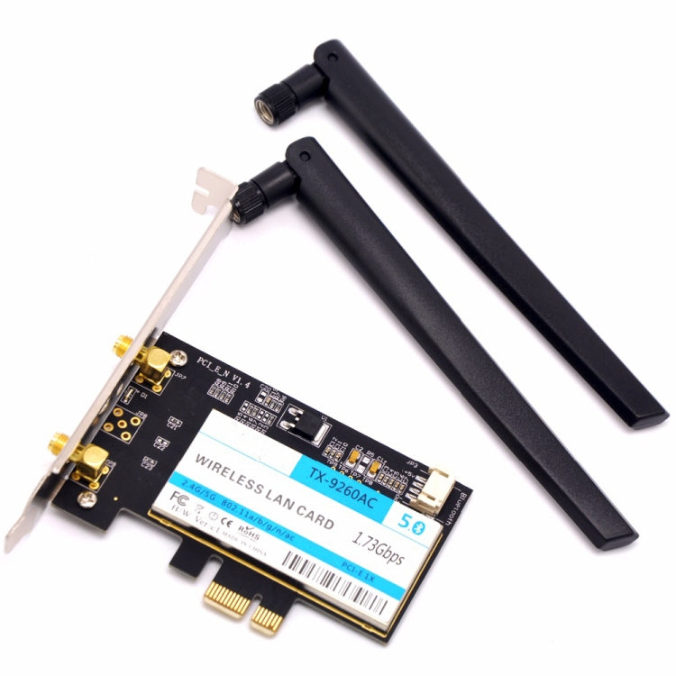 Rynx | TX-9260AC Wireless-AC Dual Band 802.11ac 1730Mbps Desktop PCI-e WiFi Adapter + Bluetooth 5.0 WLAN Network Card for Intel 9260ac