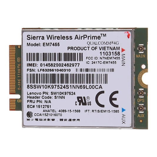 Rynx | EM7455 Sierra Wireless FDD/TDD LTE Cat6 4G Module, 4G CARD for Lenovo Laptop ThinkPad P50 P50S P40 Yoga L460 T460 T460P T460S