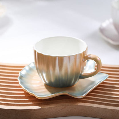 Rynx | Gradient Ocean Coffee Mug with Shell Saucer
