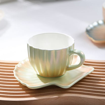 Rynx | Gradient Ocean Coffee Mug with Shell Saucer