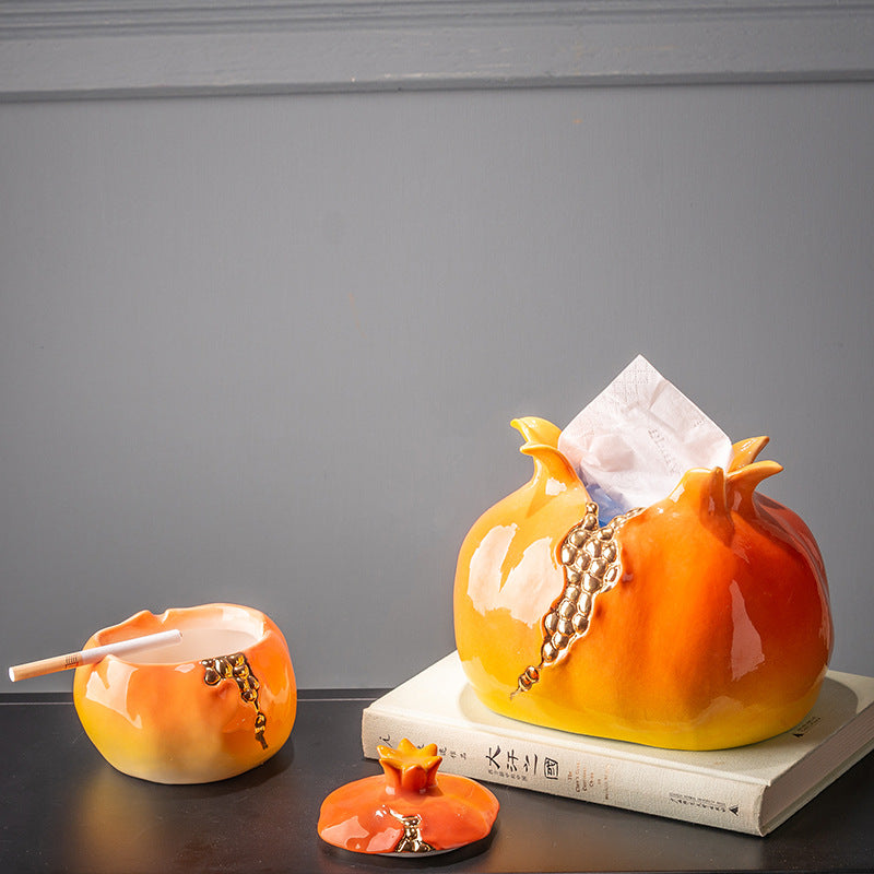 Rynx | Orange Pomegranate Vases Tissue Box Ashtray
