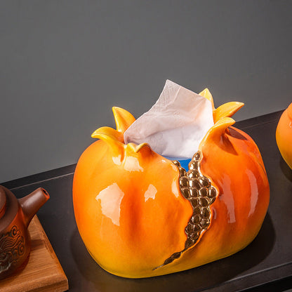 Rynx | Orange Pomegranate Vases Tissue Box Ashtray