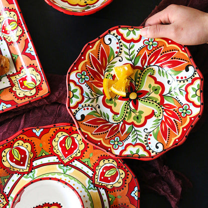 Rynx | Bohemian dinnerware red plates bowls cups