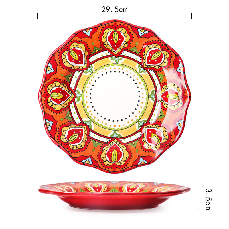 Rynx | Bohemian dinnerware red plates bowls cups