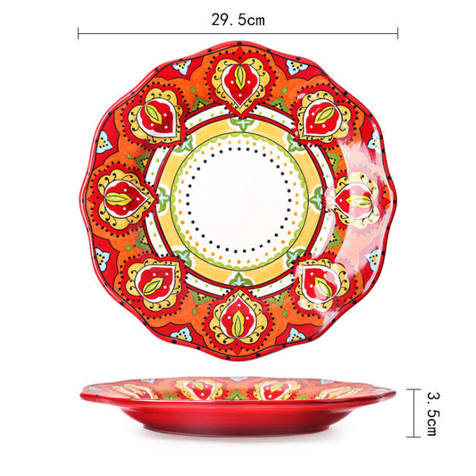 Rynx | Bohemian dinnerware red plates bowls cups