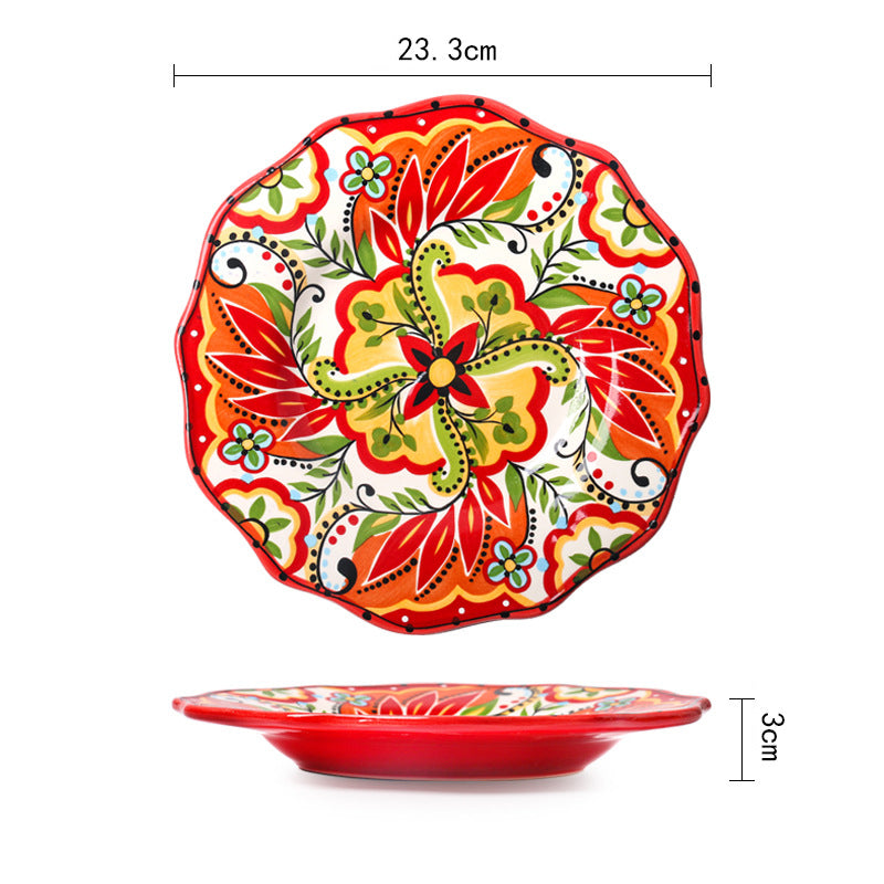 Rynx | Bohemian dinnerware red plates bowls cups