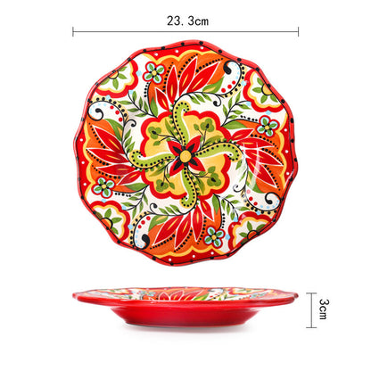 Rynx | Bohemian dinnerware red plates bowls cups