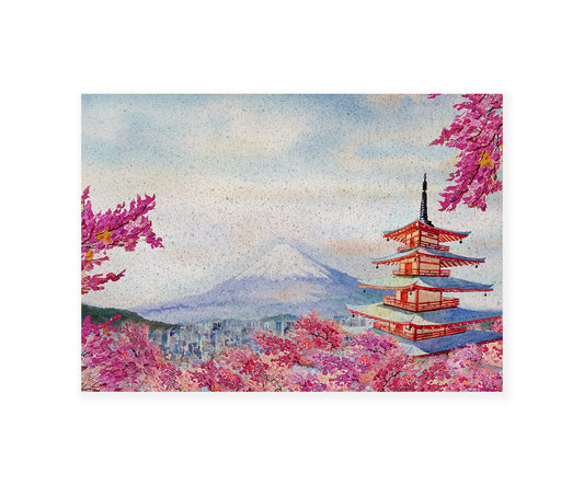 Rynx | Fuji Mountain and Pink Sakura PVC Entrance Mat