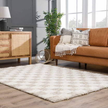 Rynx | Neutral checked carpet flooring