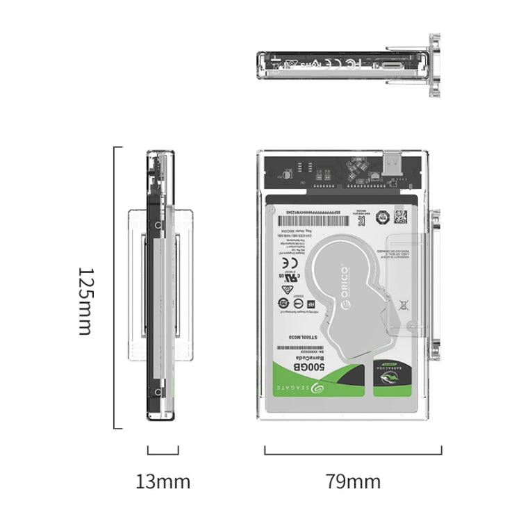 Rynx | Transparent Series 2.5 Inch 10Gbps Hard Drive Enclosure with Stand