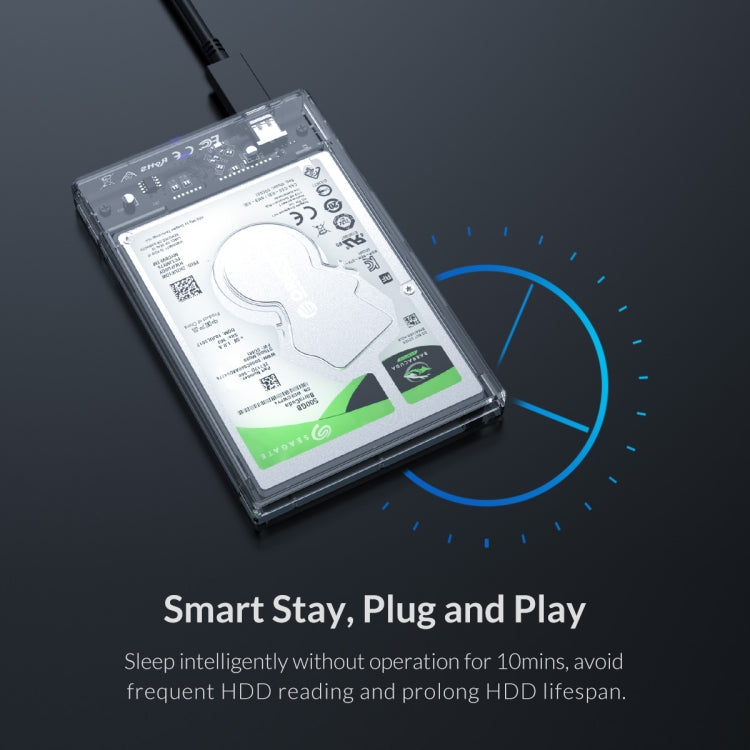 Rynx | Transparent Series 2.5 Inch 10Gbps Hard Drive Enclosure with Stand
