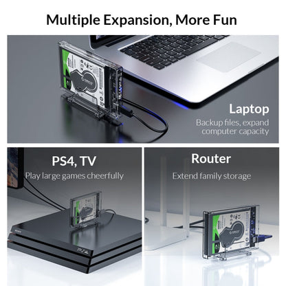 Rynx | Transparent Series 2.5 Inch 10Gbps Hard Drive Enclosure with Stand