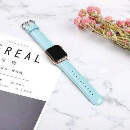 Rynx | For Apple Watch Series 5 & 4 44mm 3 & 2 & 1 42mm Round Hole Leather Strap (Sky Blue)