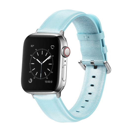 Rynx | For Apple Watch Series 5 & 4 44mm 3 & 2 & 1 42mm Round Hole Leather Strap (Sky Blue)